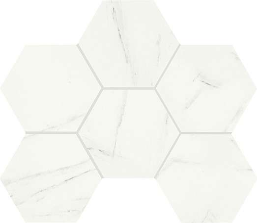Декоративные элементы Piemme Marmi-Reali Mat Esagono Carrara 00409, цвет белый, поверхность матовая, шестиугольник, 290x415