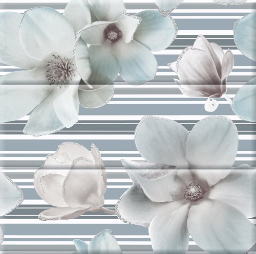 Панно Estile Aure Composicioon Steel Flower, цвет серый, поверхность матовая, квадрат, 450x450
