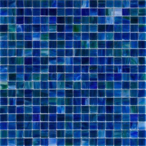 Мозаика Alma Mosaic Smalto SM37, цвет синий, поверхность глянцевая, квадрат, 150x150