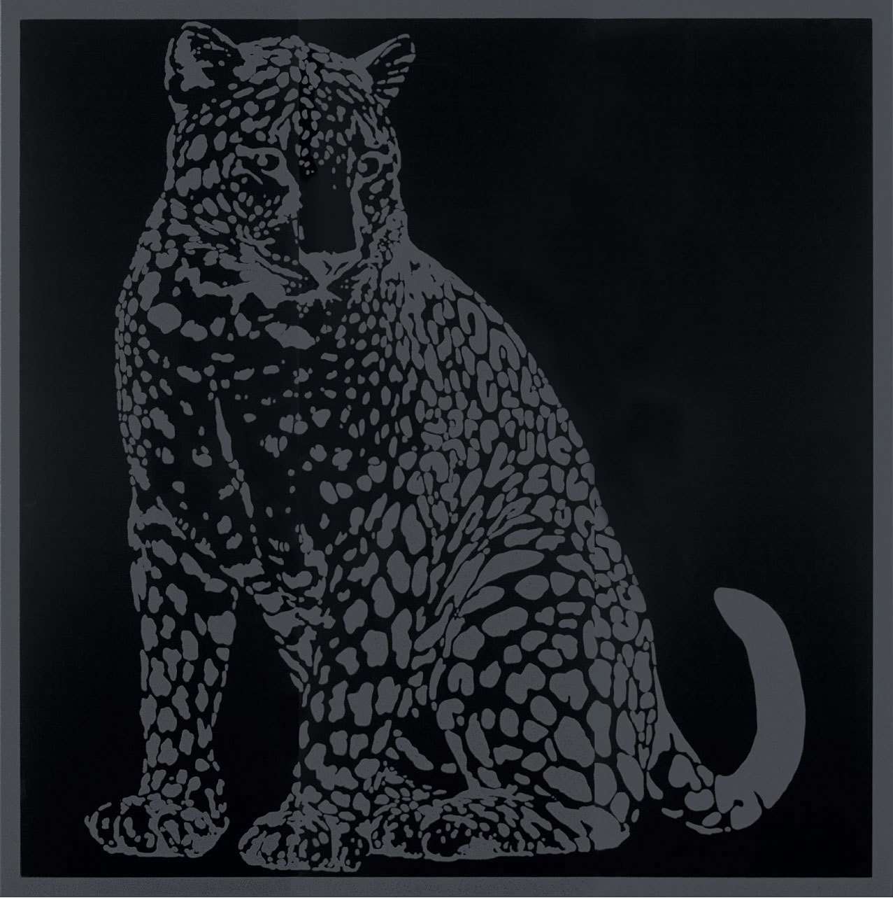 Декоративные элементы Petracers Gran Gala Leopardo Seduto Nero, цвет чёрный, поверхность глянцевая, квадрат, 949x949