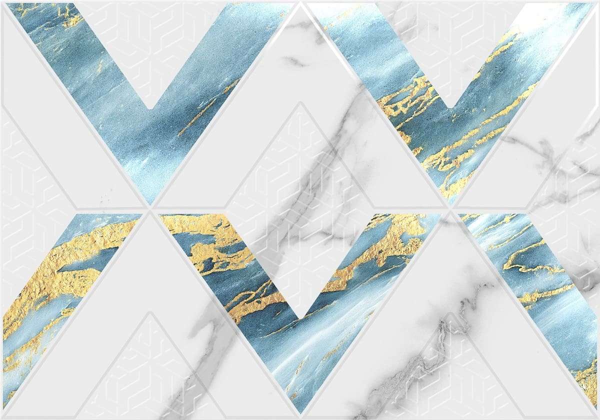 Керамическая плитка Axima Виченца Геометрия, цвет белый голубой, поверхность глянцевая, прямоугольник, 280x400