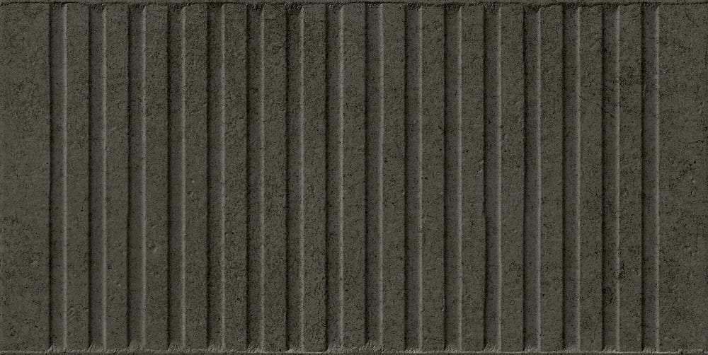 Керамогранит Peronda Fs Loft Black 34450, цвет чёрный, поверхность матовая, рельефная, прямоугольник, 200x400