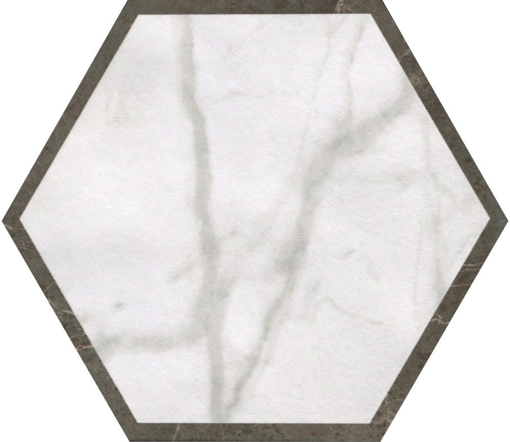 Декоративные элементы Fap Roma Deco Esagono Calacatta Imperiale fLVE, цвет белый, поверхность матовая, прямоугольник, 216x250