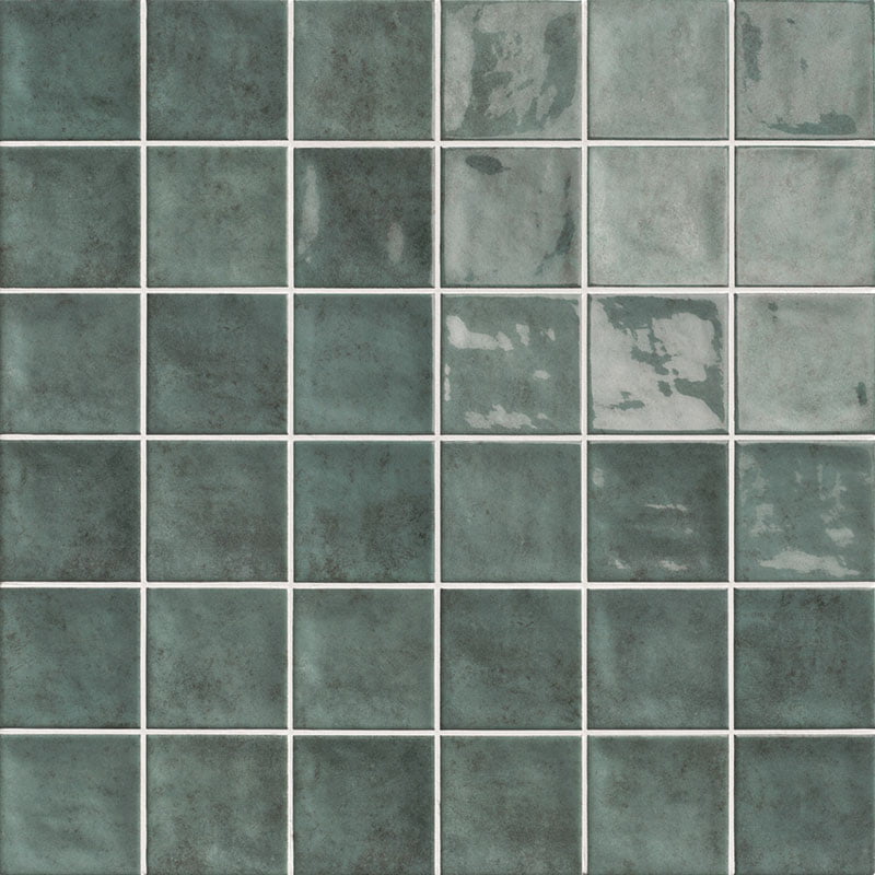 Керамическая плитка Mainzu Chaouen Ocean, цвет зелёный, поверхность глянцевая, квадрат, 200x200