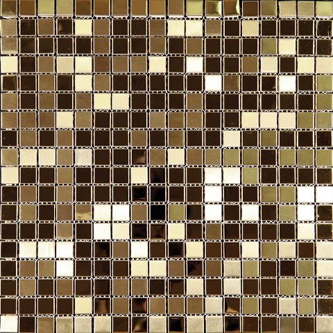 Мозаика Natural Mosaic Metall MM-21 (Нержавеющая сталь), цвет жёлтый, поверхность глянцевая, квадрат, 300x300