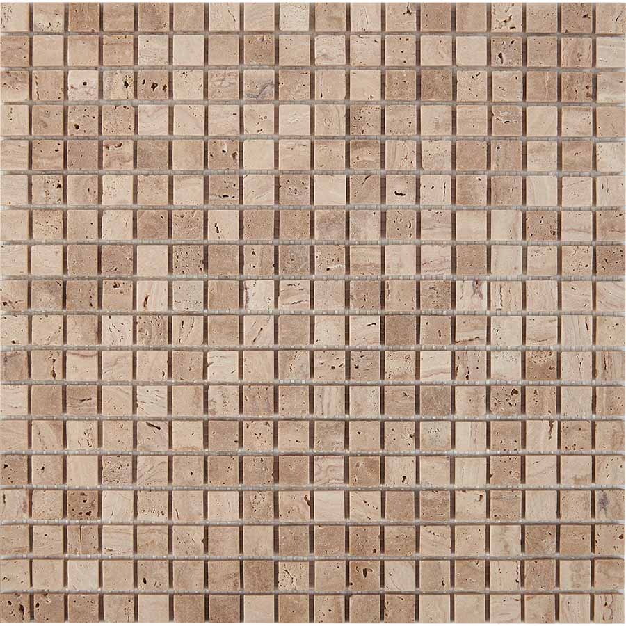 Мозаика Pixel Mosaic PIX259 Травертин (15х15 мм), цвет бежевый, поверхность матовая, квадрат, 300x300