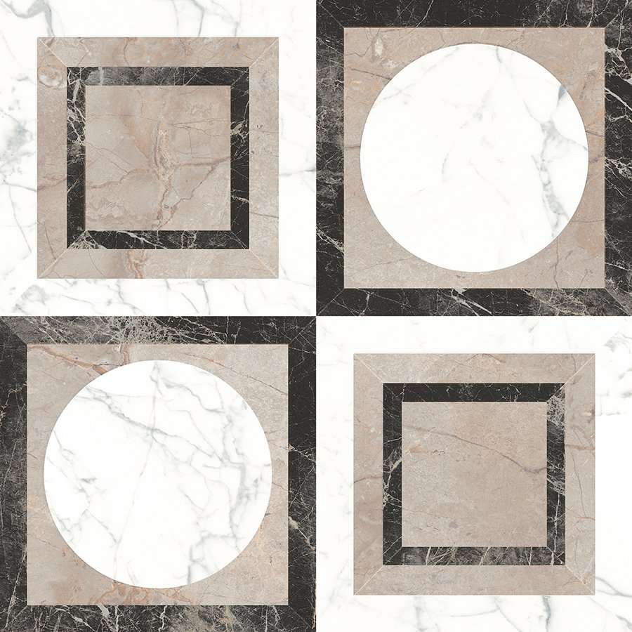 Декоративные элементы Apavisa Borghini White Decor Pulido, цвет разноцветный, поверхность глянцевая, квадрат, 596x596
