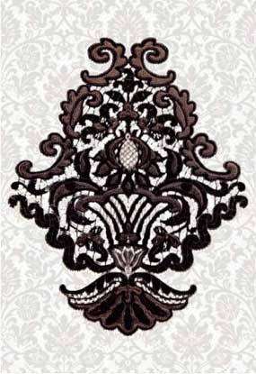 Декоративные элементы Керамин Органза 5 декор, цвет чёрно-белый, поверхность матовая, прямоугольник, 400x275