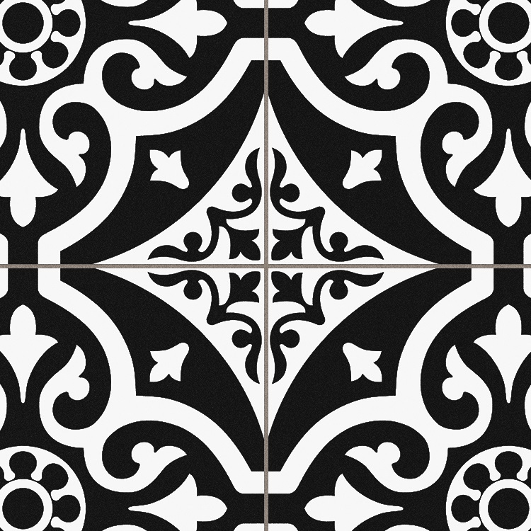 Керамогранит Prissmacer Chester Black Pre., цвет чёрно-белый, поверхность матовая, квадрат, 450x450