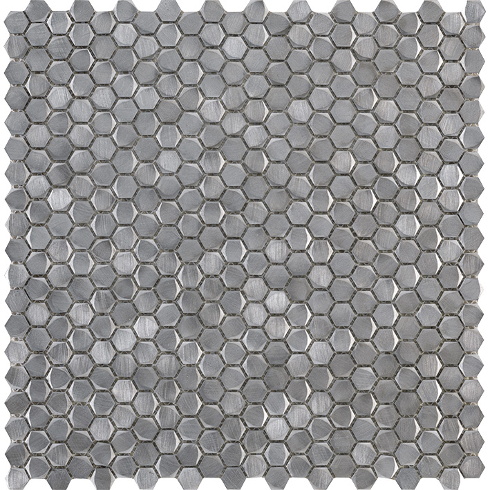 Мозаика L'Antic Colonial Gravity Aluminium Hexagon Metal L241712641, цвет серый, поверхность глянцевая, шестиугольник, 304x307