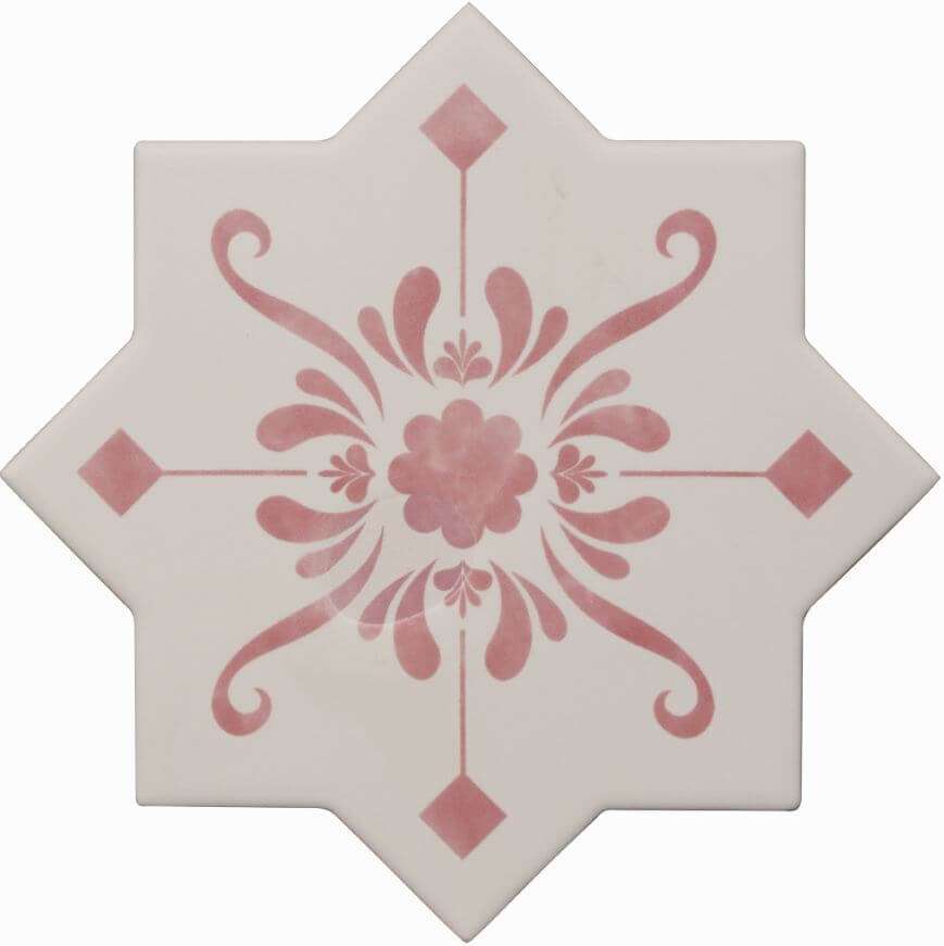Декоративные элементы Cevica Becolors Star Dec. Stencil Coral, цвет розовый, поверхность матовая, квадрат, 133x133