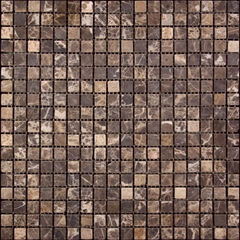 Мозаика Natural Mosaic Adriatica Emperador Dark (1,5X1,5) 7M022-15T, цвет коричневый тёмный, поверхность матовая, квадрат, 305x305
