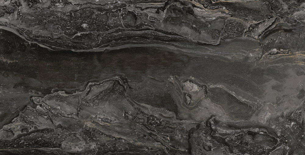 Керамогранит Museum Orobico Dark/75,5X151/EP 27338, цвет чёрный тёмный, поверхность глянцевая, прямоугольник, 755x1510