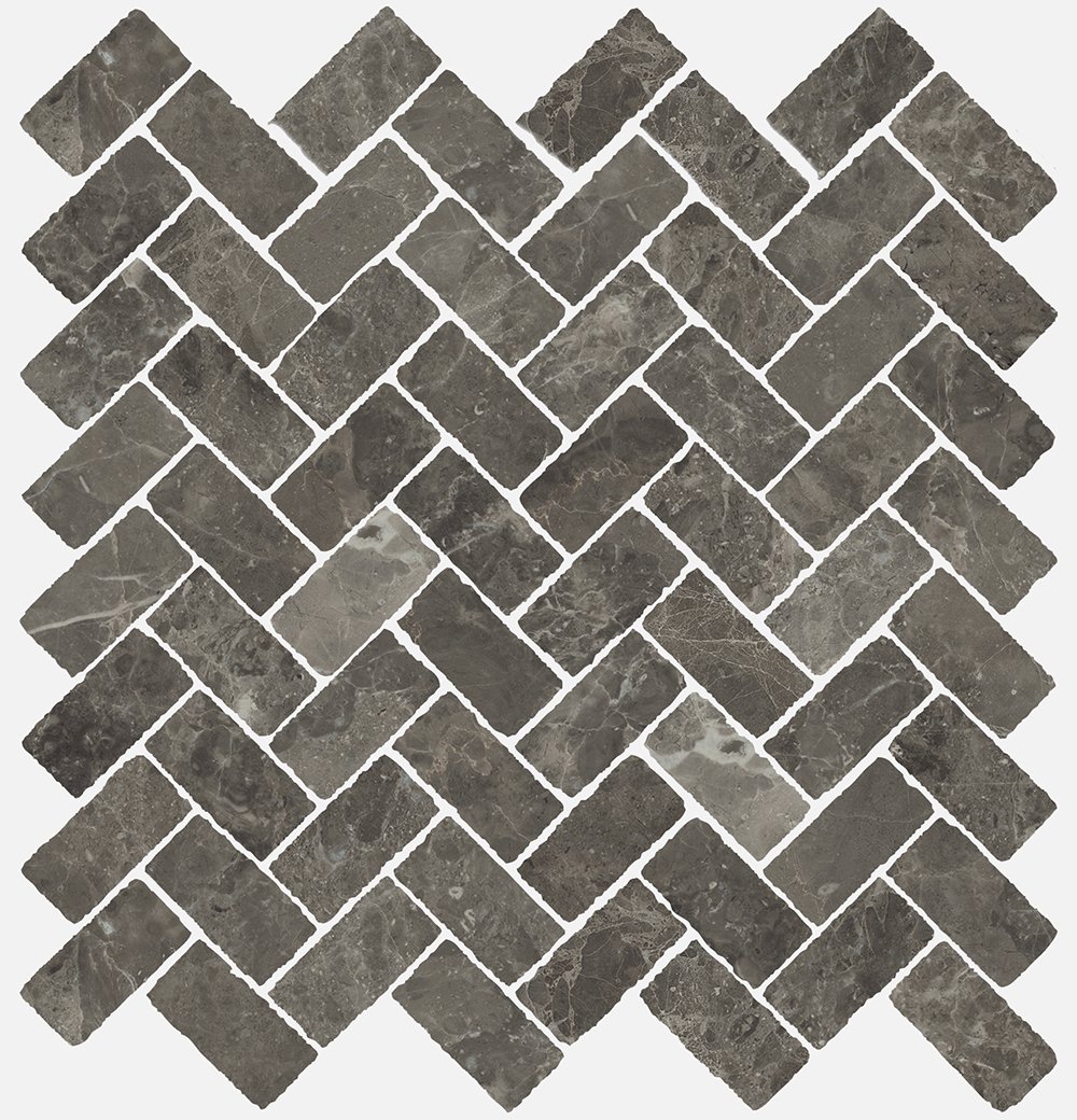 Мозаика Italon Room Stone Grey Mosaico Cross 620110000098, цвет чёрный, поверхность патинированная, прямоугольник, 297x315