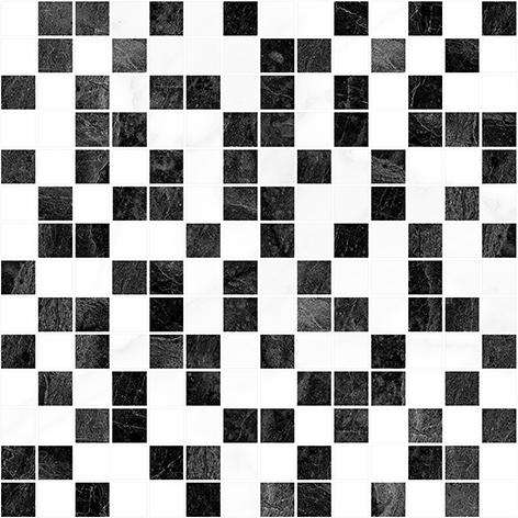Мозаика Laparet Crystal Мозаика чёрный белый, цвет чёрно-белый, поверхность глянцевая, квадрат, 300x300