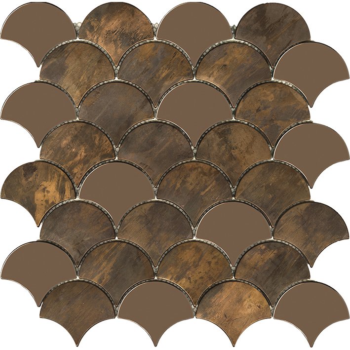 Мозаика L'Antic Colonial Drop Copper Brushed L241717261, цвет коричневый, поверхность матовая, прямоугольник, 295x296x8