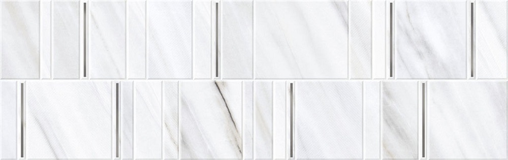 Декоративные элементы Grespania Covelano Decor Turin Plata, цвет белый серый, поверхность матовая, прямоугольник, 315x1000