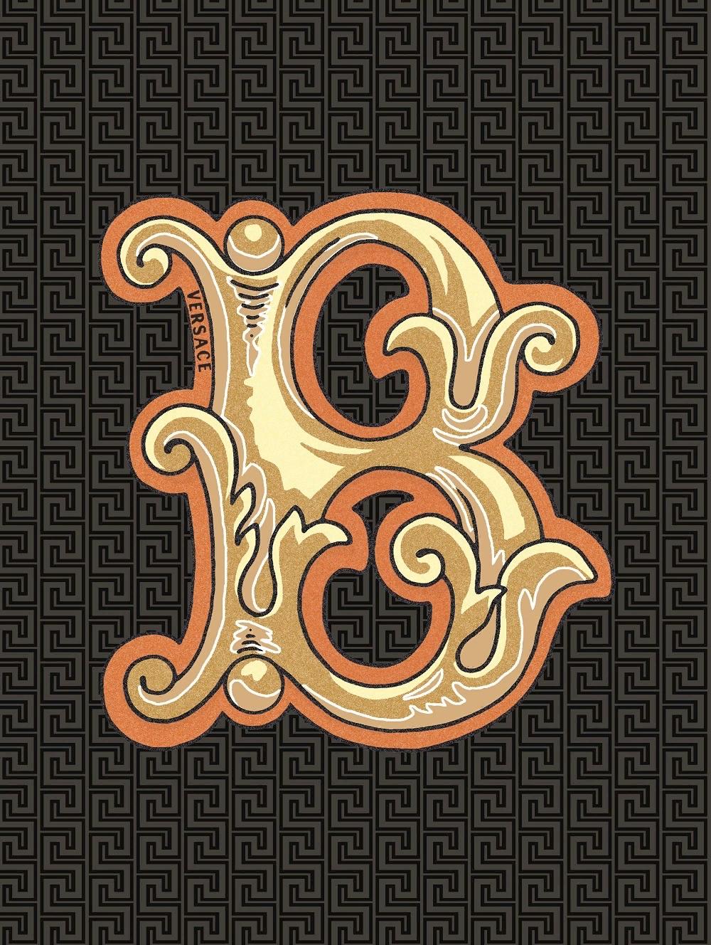 Декоративные элементы Versace Alphabet Lettera Nera B 48971, цвет разноцветный, поверхность глянцевая, прямоугольник, 145x194