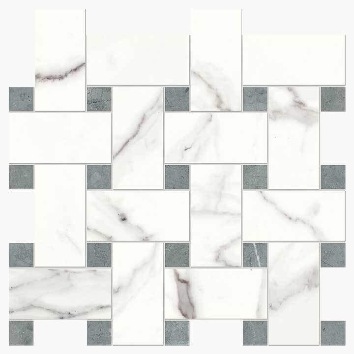 Мозаика Novabell Intreccio Statuario Silk. IMP 007N, цвет белый, поверхность матовая, квадрат, 300x300