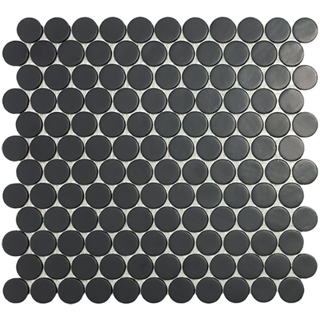 Мозаика Vidrepur Circle № 6108 Чёрный Матовый, цвет чёрный, поверхность матовая, квадрат, 300x300