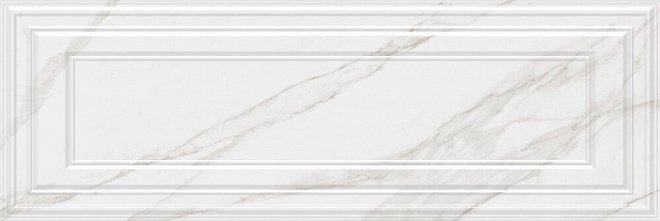 Керамическая плитка Kerama Marazzi Прадо Белый Панель Обрезной 14002R, цвет белый, поверхность глянцевая, прямоугольник, 400x1200
