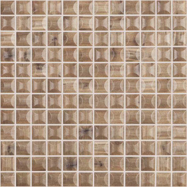 Мозаика Vidrepur Wood № 4201/В, цвет коричневый, поверхность матовая, квадрат, 317x317