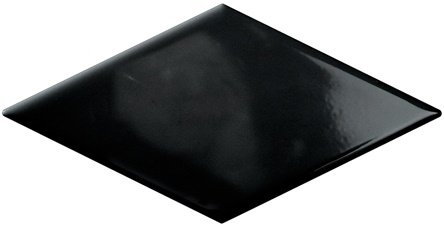 Керамическая плитка Bestile Bondi Diamond Black, цвет чёрный, поверхность матовая, ромб, 100x200