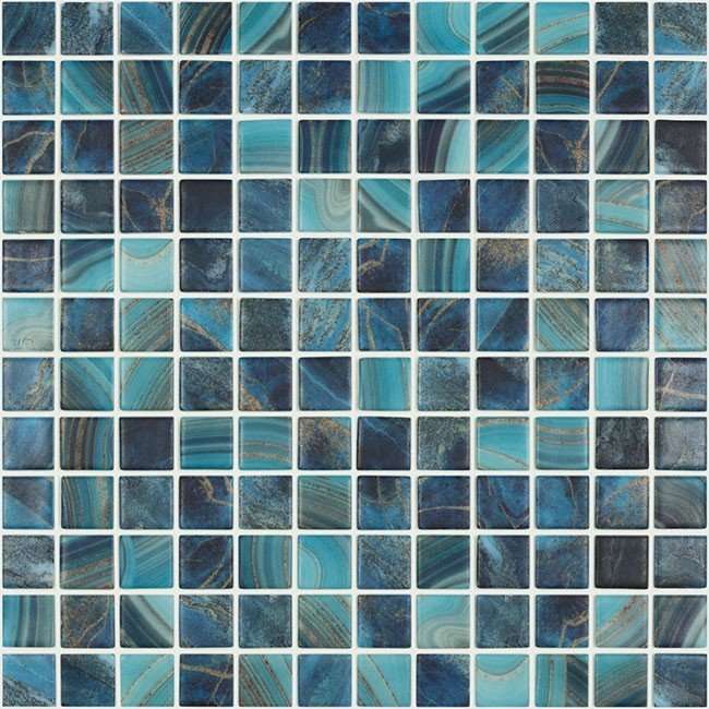 Мозаика Vidrepur Nature Royal № (чип 25x25 мм) 5704 Matt, цвет синий, поверхность матовая, квадрат, 317x317