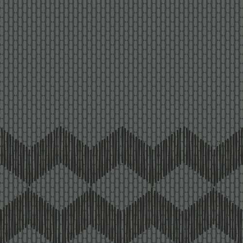 Керамогранит Mutina Tape Zigzag Half Black Reta47, цвет чёрный, поверхность матовая рельефная, квадрат, 205x205