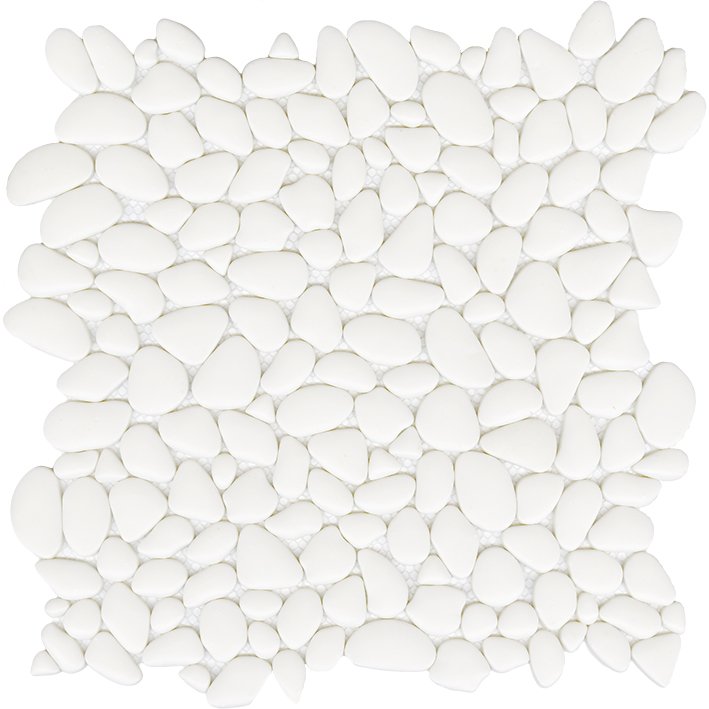 Мозаика L'Antic Colonial Boulder White L244009581, цвет белый, поверхность матовая, квадрат, 305x305