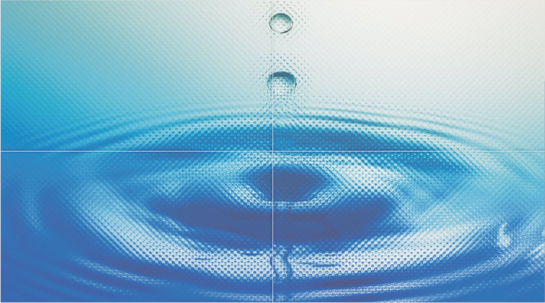 Панно Ceradim Drop Dec Panno, цвет голубой, поверхность глянцевая, прямоугольник, 500x900
