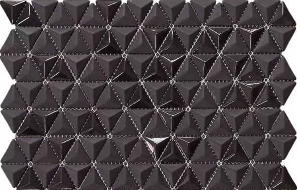 Мозаика Lace Mosaic Triangle Black, цвет чёрный, поверхность глянцевая, прямоугольник, 283x293