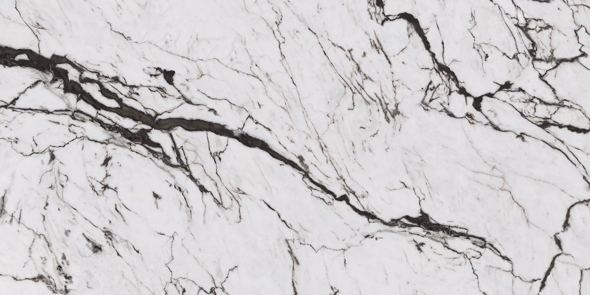 Широкоформатный керамогранит Neolith Classtone San Simone SM01 Silk 12mm, цвет белый чёрный, поверхность матовая, прямоугольник, 1600x3200