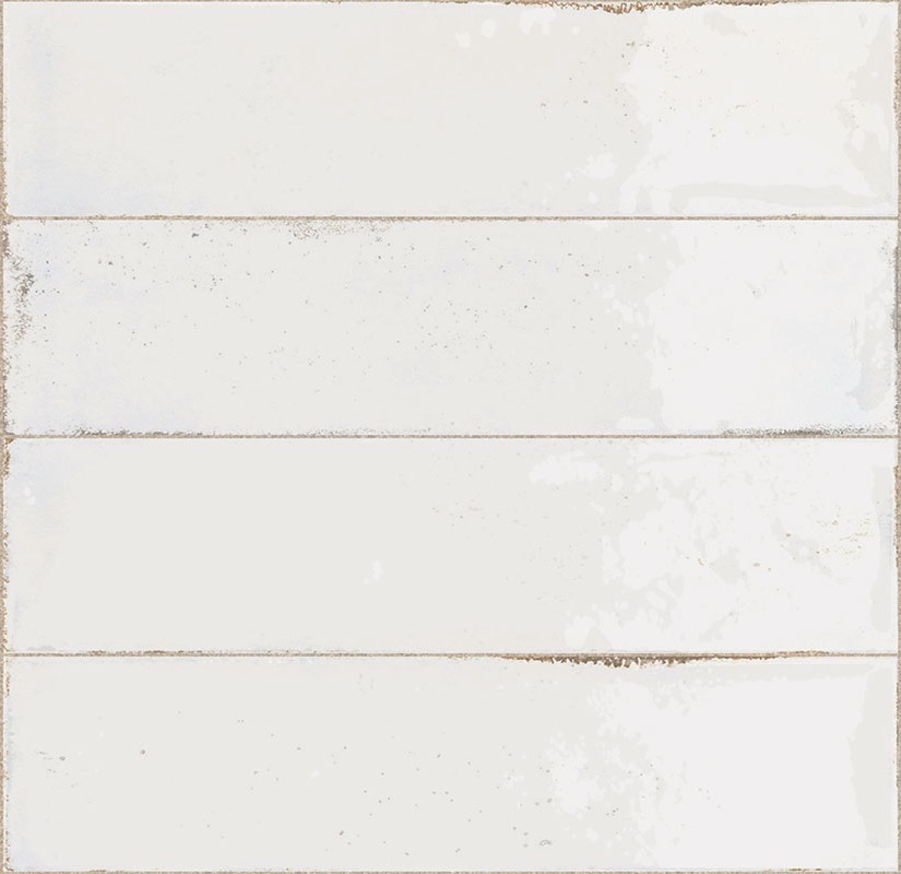 Керамическая плитка Novabell Fusion Brick Bianco FUS825 FUS, цвет белый, поверхность глянцевая, прямоугольник, 60x250