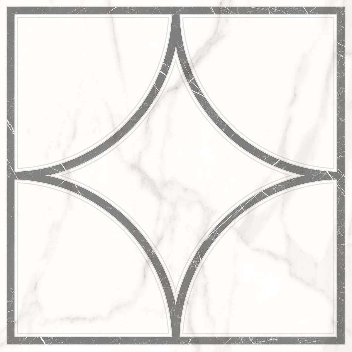 Декоративные элементы Lasselsberger Каррара Нова 7346-0002, цвет белый, поверхность матовая, квадрат, 450x450