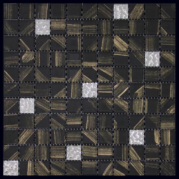 Мозаика Natural Mosaic Flash 5BD-252 (5BFHD-2522A) (Стекло), цвет коричневый, поверхность глянцевая, квадрат, 300x300