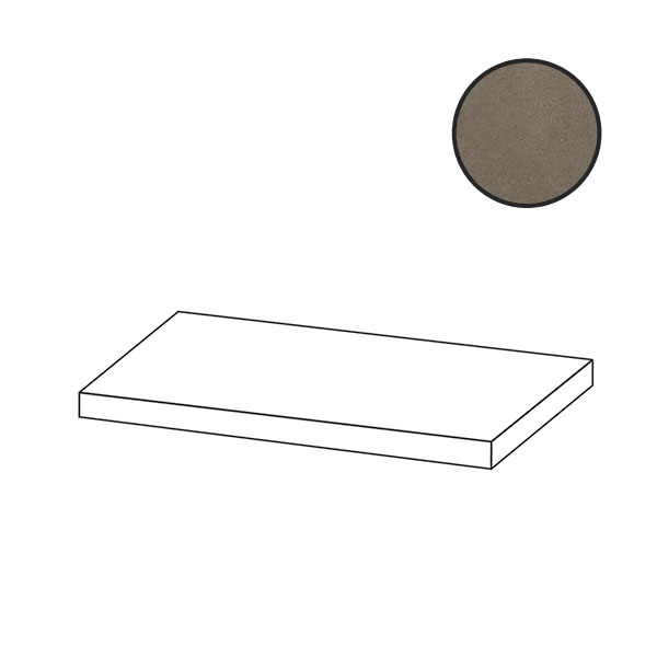 Ступени Cerdomus Concrete Art Elemento L Angolo Dx Tortora Safe 97641, цвет коричневый, поверхность сатинированная, прямоугольник, 200x600