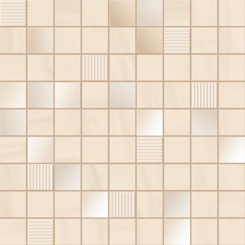 Мозаика Ibero Perlage Mosaico Vanilla, цвет бежевый, поверхность глянцевая, квадрат, 316x316