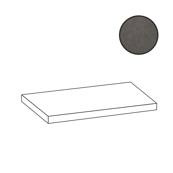 Ступени Cerdomus Concrete Art Gradino Costa Retta Antracite Safe 98139, цвет чёрный, поверхность сатинированная, прямоугольник, 330x1000