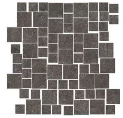 Мозаика Cerim Stone Life Blocks Graphit 779347, цвет чёрный, поверхность матовая, квадрат, 335x370