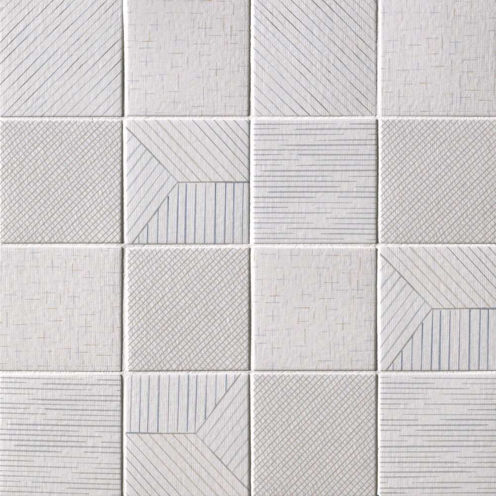 Керамогранит Mutina Tratti Mix Chiaro ISTR21, цвет серый, поверхность матовая, квадрат, 100x100