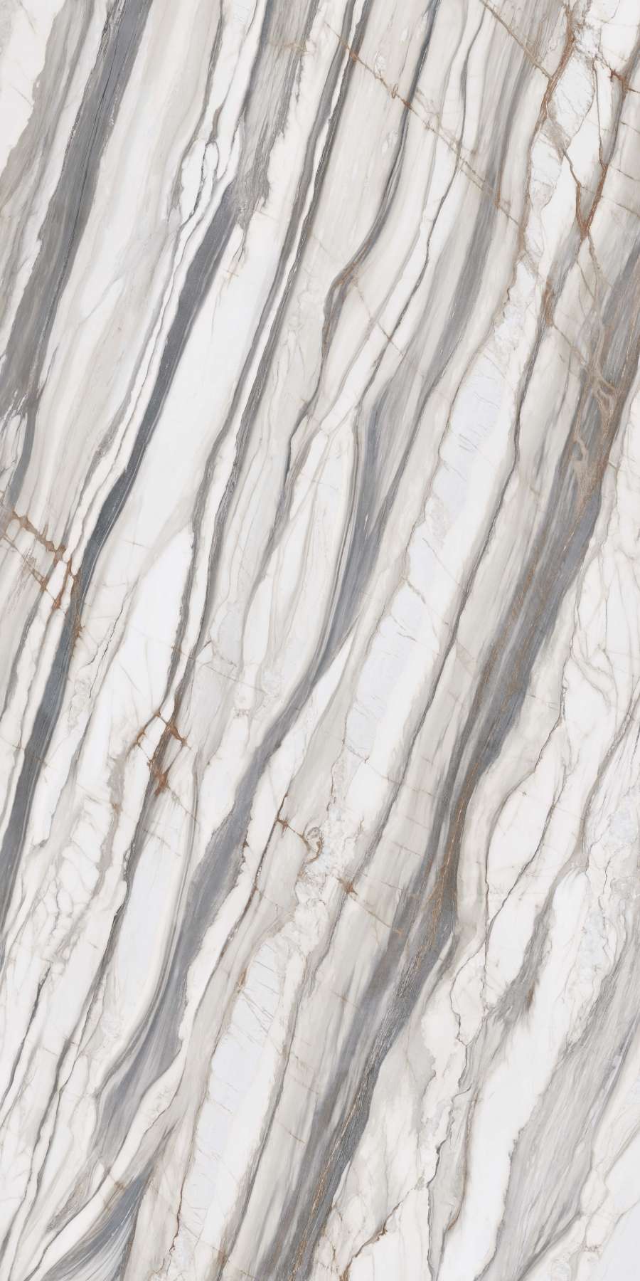 Широкоформатный керамогранит ABK Calacatta Oyster White Slab B 12mm Soft PF60013085, цвет серый, поверхность матовая, прямоугольник, 1635x3230