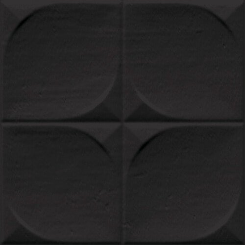 Керамическая плитка Vives Sindhi Negro, цвет чёрный, поверхность глянцевая, квадрат, 130x130