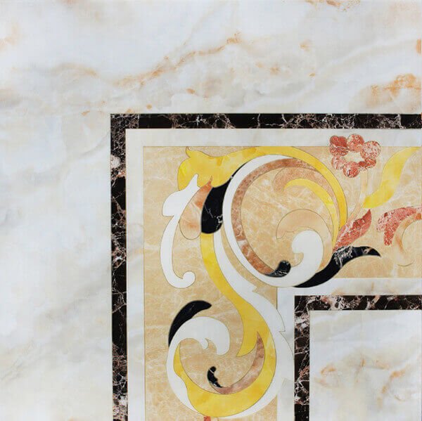 Декоративные элементы Infinity Luxury Angolo, цвет бежевый, поверхность глянцевая, квадрат, 600x600