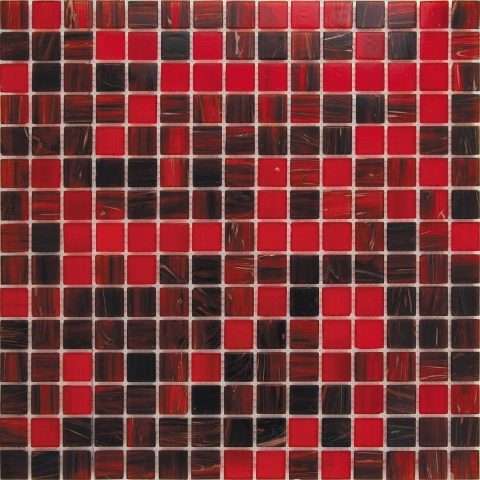 Мозаика Alma Mosaic Смеси 20 Kashmir, цвет чёрный красный, поверхность глянцевая, квадрат, 327x327
