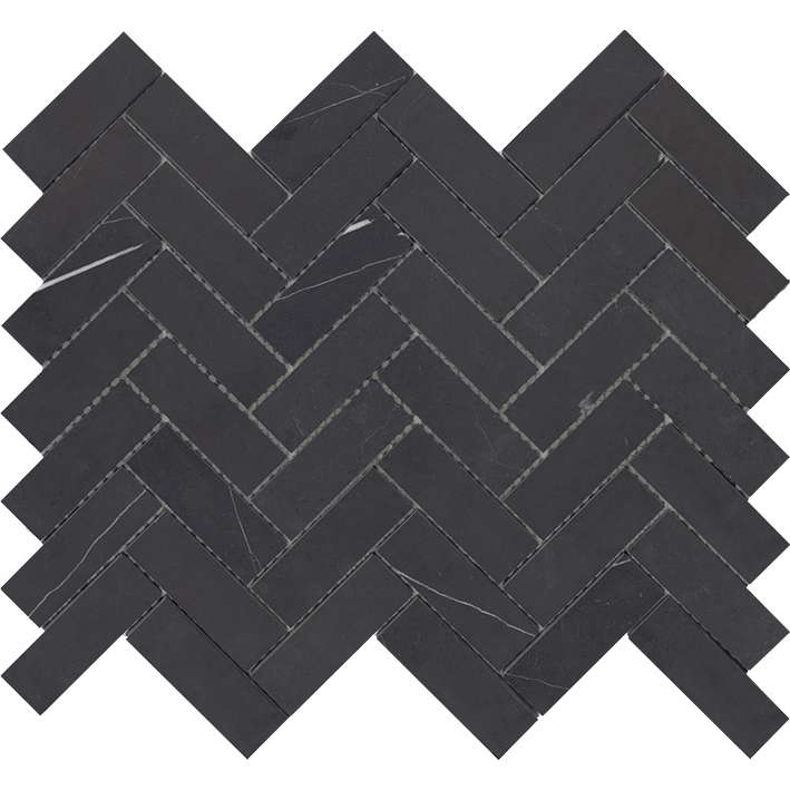 Мозаика L'Antic Colonial Lines Cambric Negro Marquina Classico L241717611, цвет чёрный, поверхность матовая, прямоугольник, 265x325