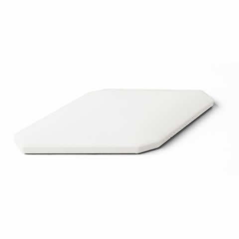 Керамическая плитка Petracers Bianco Rombo Bombato, цвет белый, поверхность глянцевая, ромб, 100x200