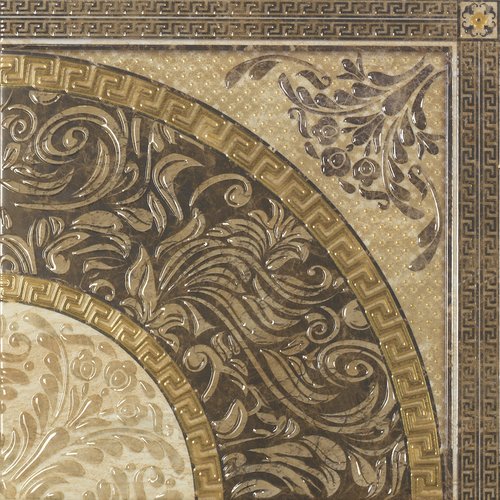 Декоративные элементы APE Roseton Tarraco 4, цвет коричневый, поверхность глянцевая, квадрат, 450x450