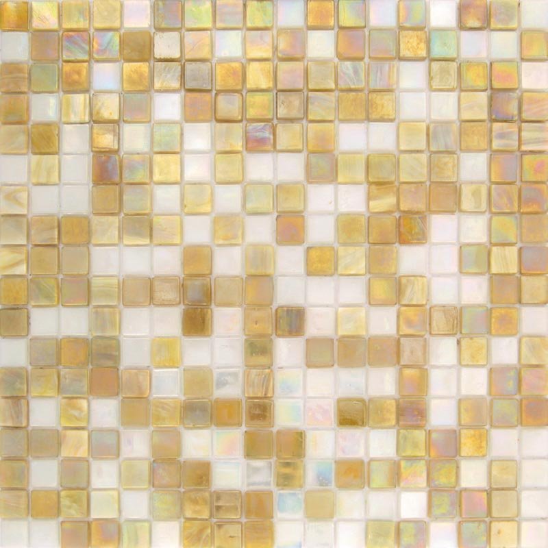 Мозаика Alma Mosaic Nibble 07/Volantis(m), цвет белый золотой, поверхность глянцевая, квадрат, 295x295