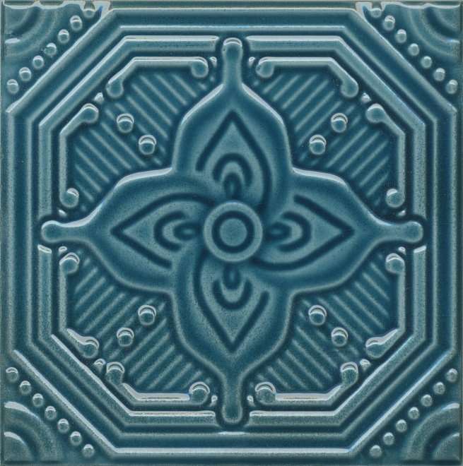 Декоративные элементы Kerama Marazzi Салинас Синий SSA002, цвет синий, поверхность глянцевая, квадрат, 150x150